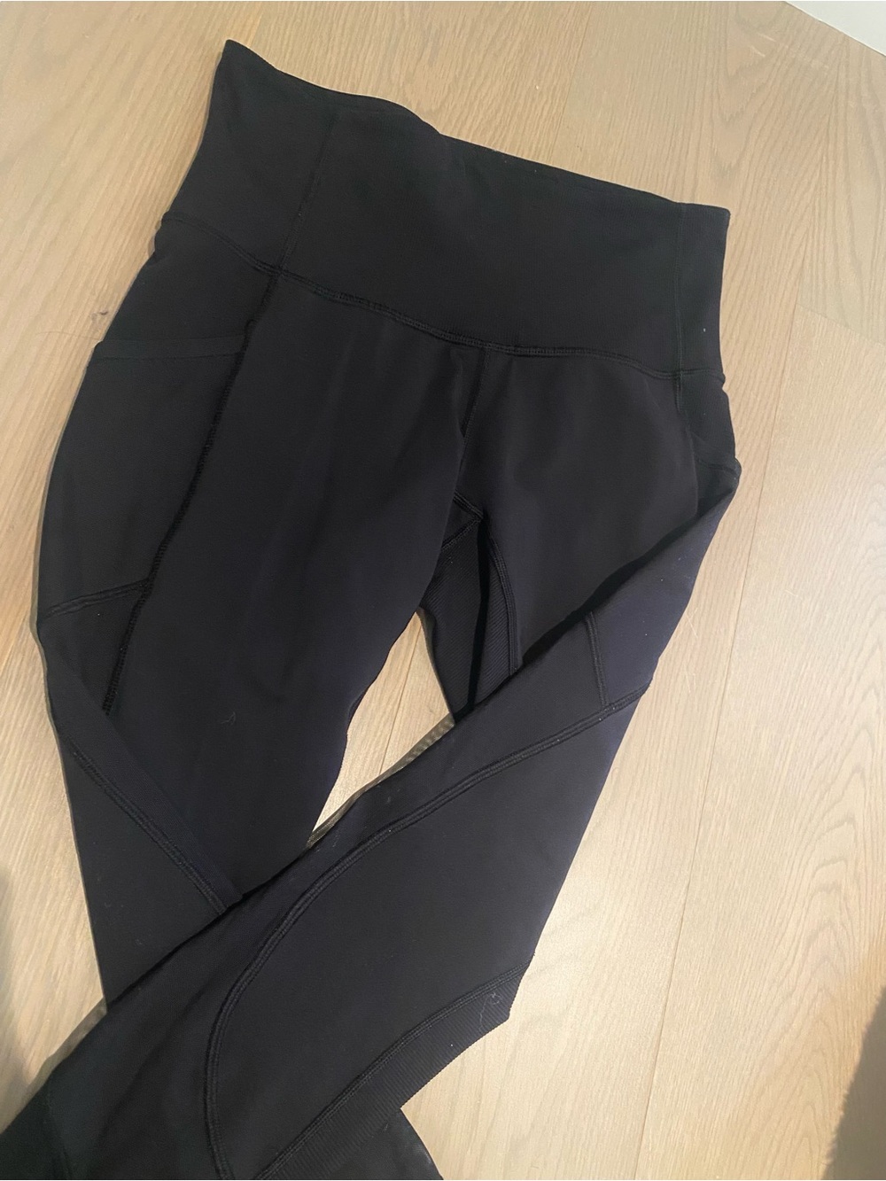 lululemon athletica High-Rise Black Performance Leggings Crop, Sz 6